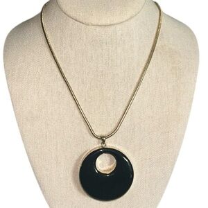 Chico's Luna Short Gold Convertible 2 Sided Necklace Black and Leopard Calf Hair